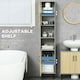 image 5 of kleankin Tall Bathroom Storage Cabinet, Slim Floor Cabinet for Living Room