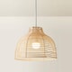 image 4 of ValueLights Pair Of Lobster Wicker Rattan Cream Lamp Shades | Cream