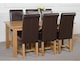 image 4 of Oslo 180 x 90 cm Large Oak Dining Table and 6 Washington Leather Chairs | Brown | Brown