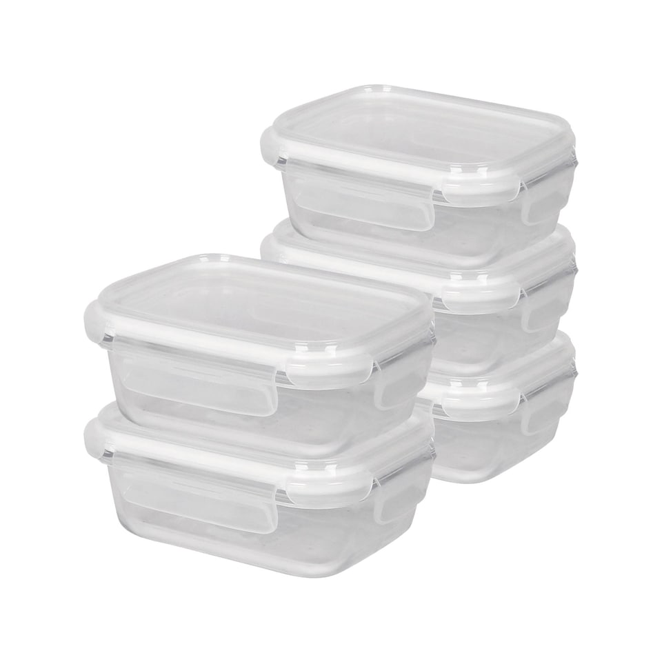 image 1 of Harbour Housewares Glass Containers with Airtight Lids - 5 Pack - 370ml Lunch Box Tubs BPA-Free Meal Prep Containers Reusable Leak Proof Food Storage Tubs Oven Safe Freezer Safe