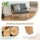 image 7 of COSTWAY Wooden 2-Seater Loveseat Upholstered Lounge Chair Grey