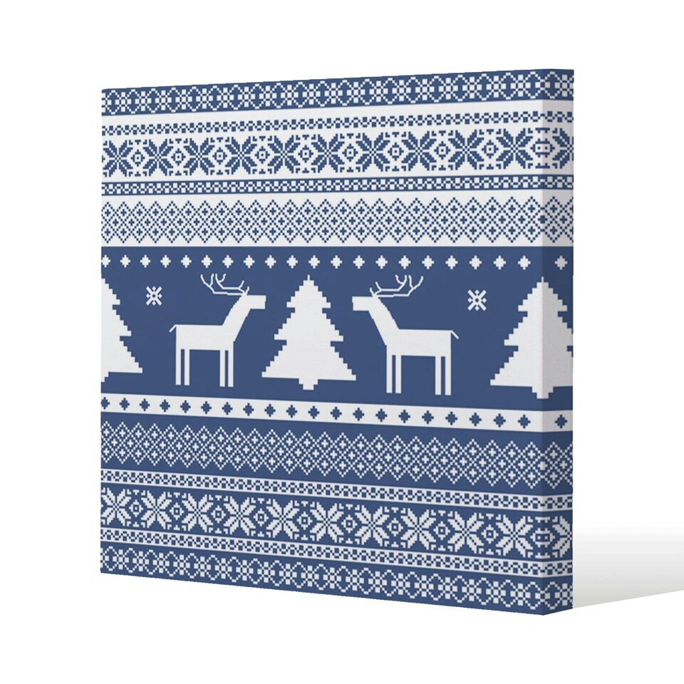 Knitted ornamental pattern (canvas) 101 x 101 x 4cm