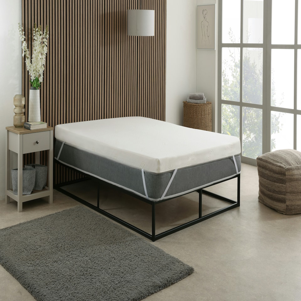 image 1 of Cool Max Memory Foam Mattress Topper - 1" Deep, Pressure Relief White | Single