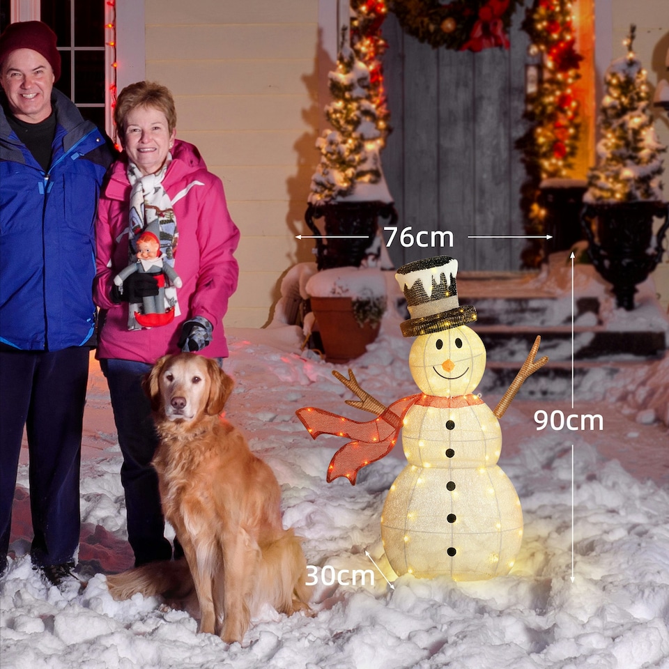 image 1 of Outsunny Lighted Christmas Snowman Waterproof Outdoor Christmas Decorations