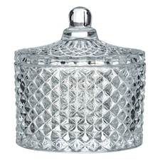 Interiors by Premier Diamond Storage Jar For Bathroom Shelf,  Patterned Cotton Bud Storage Jar, Bathroom Cotton Swab Container