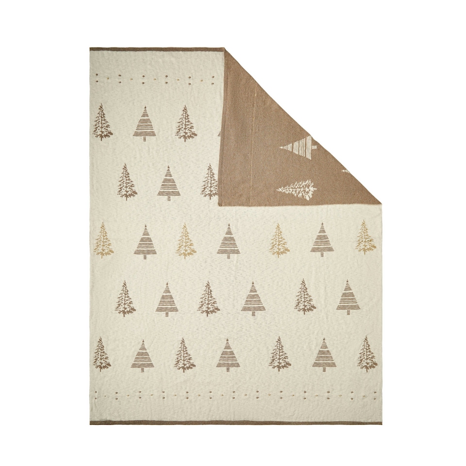 image 1 of BHS Christmas Tree Reversible Throw, Gold
