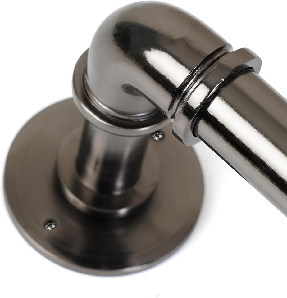 image 1 of Lister Cartwright 25mm Black Nickle Industrial Pipe Extendable Curtain Pole Heavy Duty Metal Curtain Rod(120-320 cm)