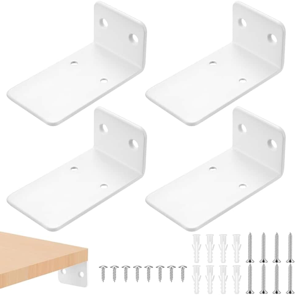 Bookcase Back Support 4 Pcs Floating Shelf Brackets, Scaffold Board Shelf Brackets & Supports ...