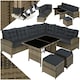 image 9 of 8 Seater Garden Furniture Set Barletta with Cushions, Footstools and Table | Brown | nature/dark grey | 1