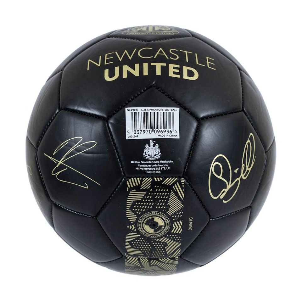 image 1 of Newcastle United FC Phantom Signature Football - Black/Gold - 1