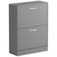 image 1 of Vida Designs 2 Drawer Shoe Cabinet Shoe Rack Storage Cupboard, Grey