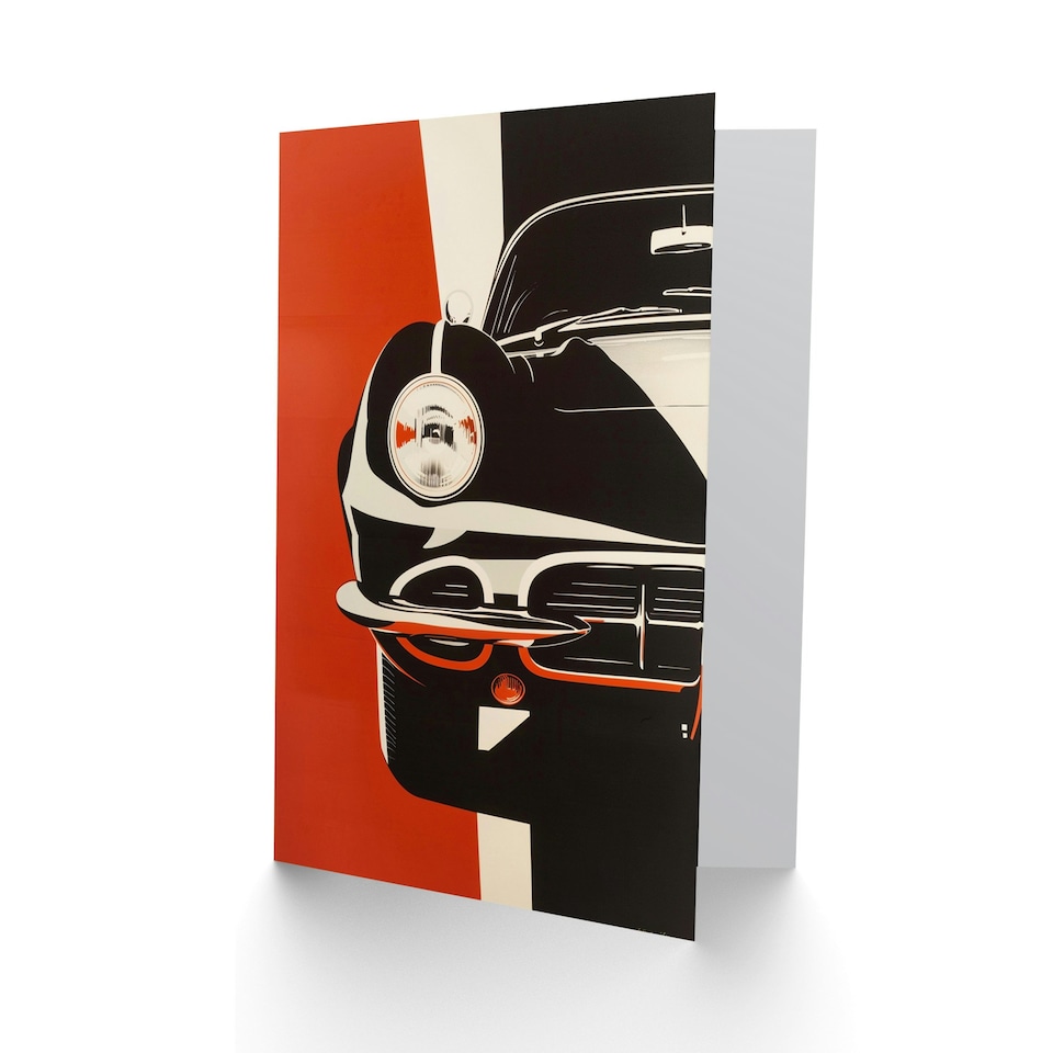 image 1 of Sports Car Front Headlights Bumper High Him Birthday Card