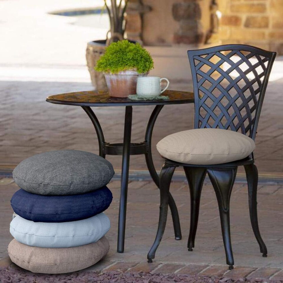 image 1 of Covers&All Round Pillow Cover, Weather & UV Resistant, with Zippers, Round 30in D x 30in W, Navy Blue