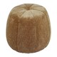 image 4 of Interiors by Premier Leopard Print Pouffe, Round Velvet Footstool with Segmented Design, Luxe Occasional Seating for Living Room Brown