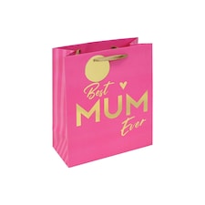 Pack of 12 Best Mum Ever Medium Gift Bags Pink