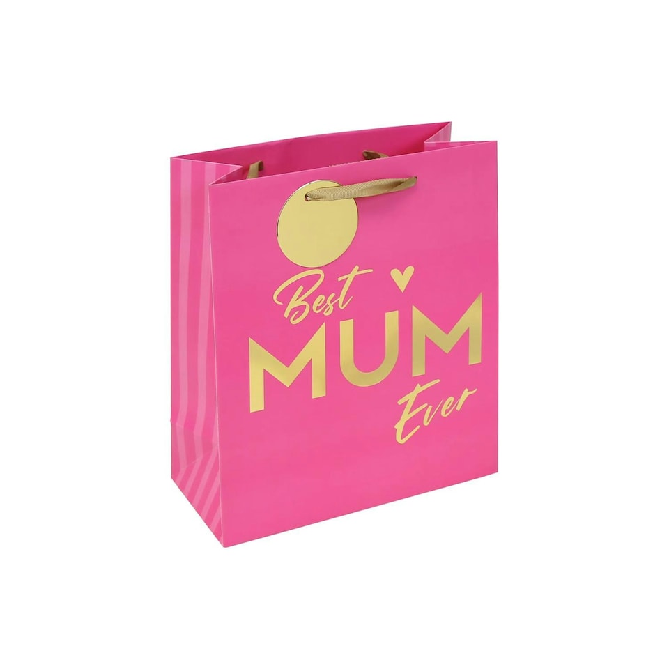 Pack of 12 Best Mum Ever Medium Gift Bags Pink