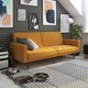 image 1 of Paxson Clic Clac Sofa Bed in Mustard Fabric Yellow | MUSTARD