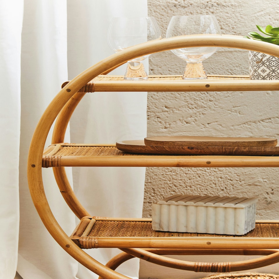 image 1 of Interiors by Premier Sustainable Three Tier Shelf Unit, Ample Storage Shelving Unit, Light Weight Kitchen Storage Shelving Unit Cream
