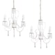 image 2 of ValueLights Pair Of Three-Way Chandelier Ceiling Lights In Distressed White Cream Finish