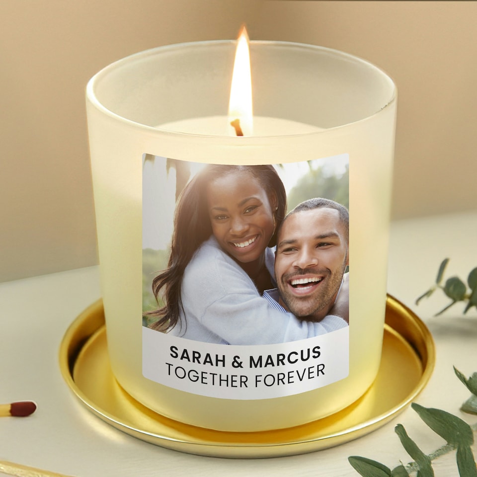 image 1 of Personalised Photo Upload Candle Jar Clear | One Size