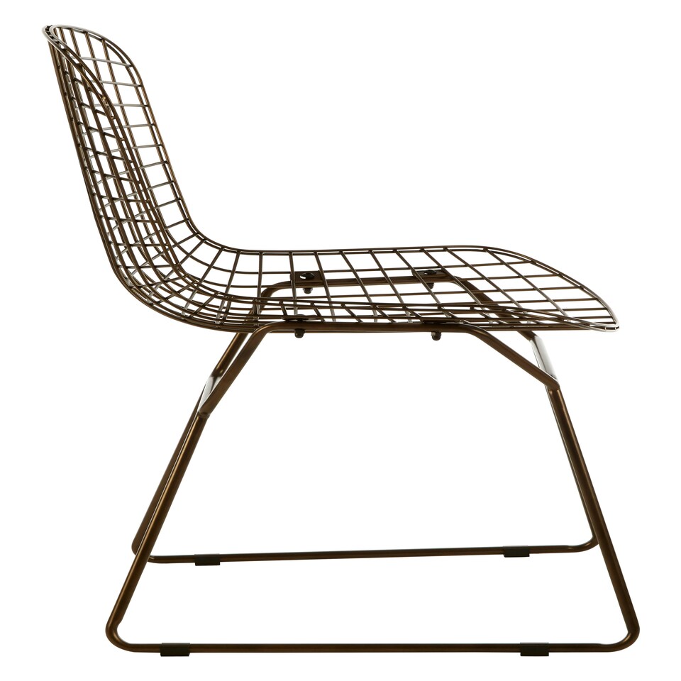 image 1 of Interiors by Premier Bronze Metal Grid Frame Wire Chair, Comfortable Seating Garden Wire Chair, Easy Cleaning Wire Frame