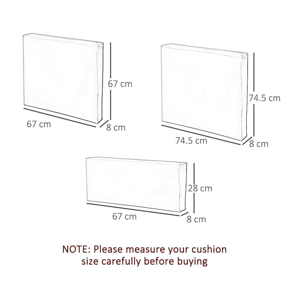 image 1 of Outsunny Cushion Cover Replacement Garden Rattan Patio Furniture Seat Cover 