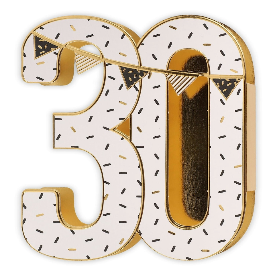 image 1 of 3D 30th Birthday Die Cut 30 Number Card