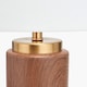 image 4 of Cylinder Wood Effect Ceramic Tall Table Lamp with Shade | Brown | Brown | 1
