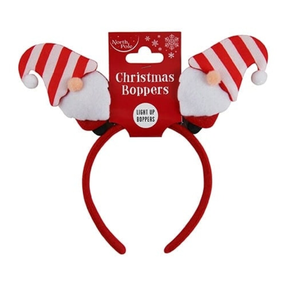Gonk Christmas Light Up Head Boppers Fancy Dress Headband