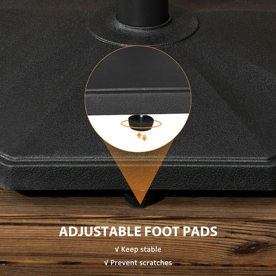 image 1 of Outsunny 18kg Patio Parasol Base Concrete Outdoor Umbrella Stand Holder Black