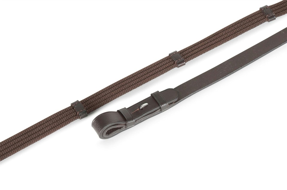 image 1 of Shires Aviemore Continental Web Reins | Black | Size: 54X7/8 Inch
Colour: Black
