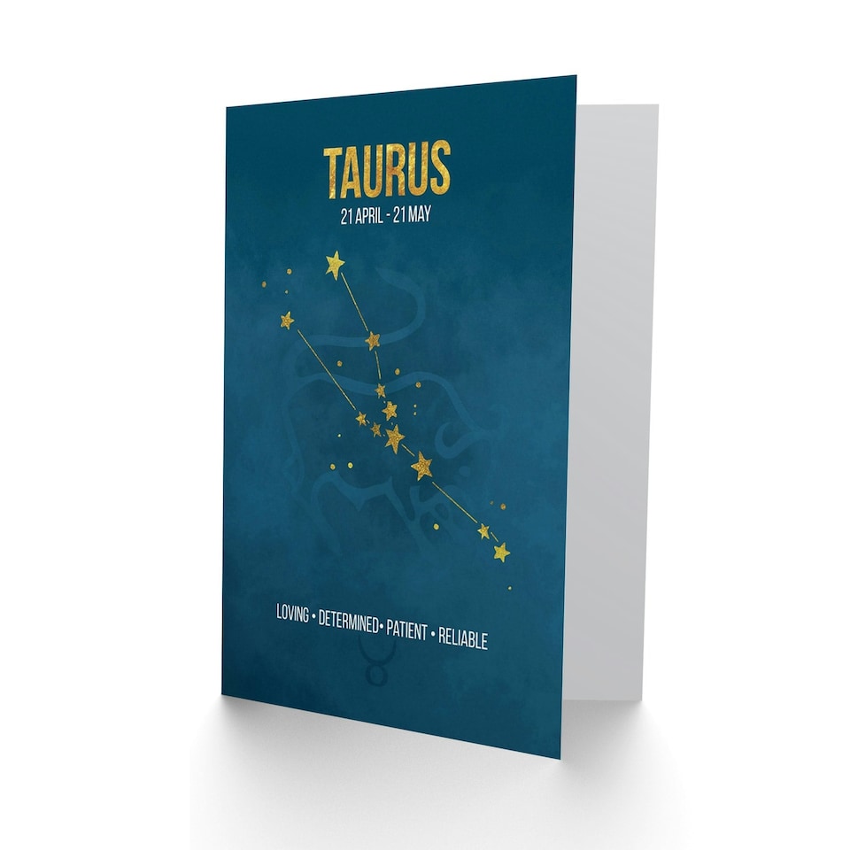 image 1 of Taurus Star Sign Astrology Zodiac Birthday Greeting Card