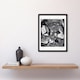 image 2 of Paul Nash Framed Wall Art Print Flower Bouquet Black White Still Life Home Décor