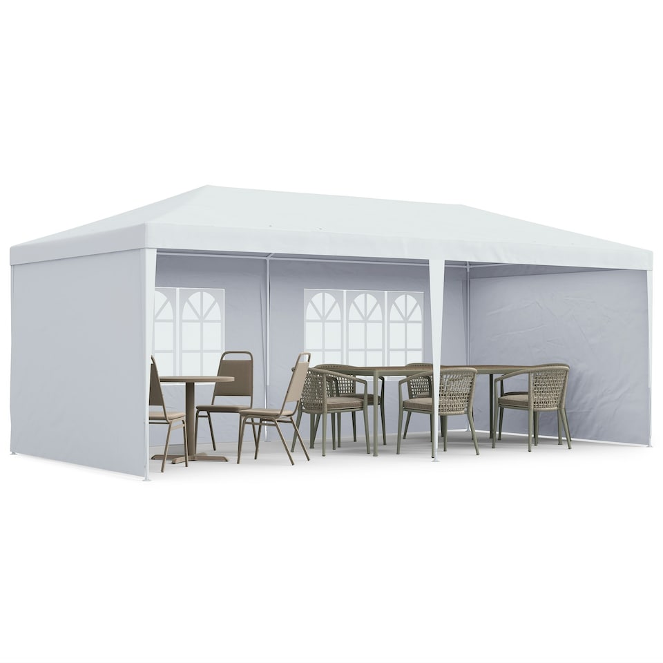 image 1 of Outsunny 6m x 3m Garden Gazebo Marquee Canopy Party Tent Canopy Patio Black