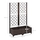 image 3 of Outsunny Raised Garden Bed with Trellis, Plastic Planter Box with Drainage Holes, Drain Plugs and Water Reservoirs for Climbing Plants, Vegetables, Flowers | Brown
