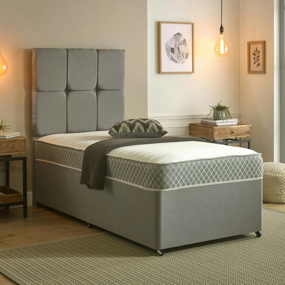 image 1 of Nebraska Hybrid Mattress - Soft Feel Quilted Cool Touch Surface Grey | Single