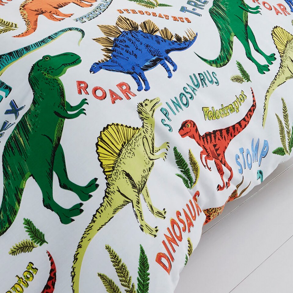 image 1 of Happy Linen Company Dino Snore Duvet Cover Bedding Set