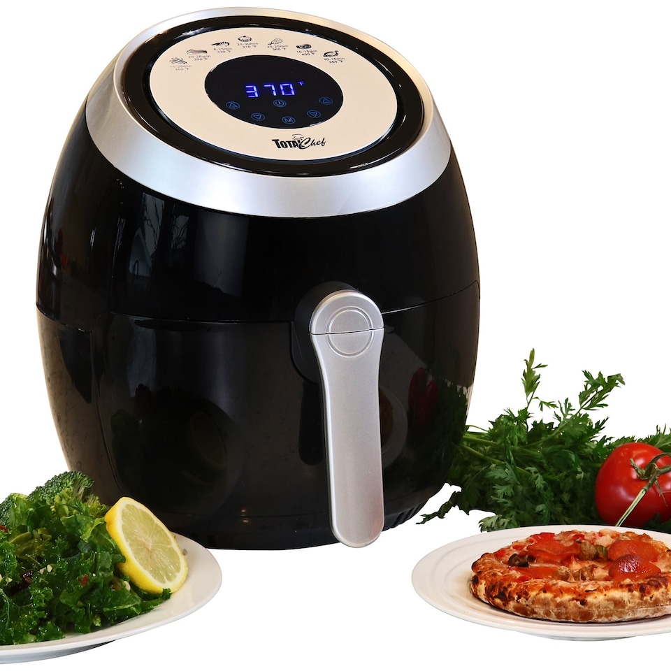 image 1 of Total Chef Electric Air Fryer Oven 3.8QT/3.6L, Black and Silver