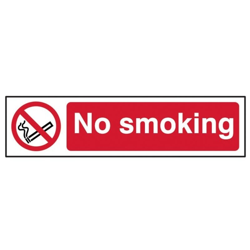 Scan Sign: No Smoking - Multi Colour - 200 x 50mm