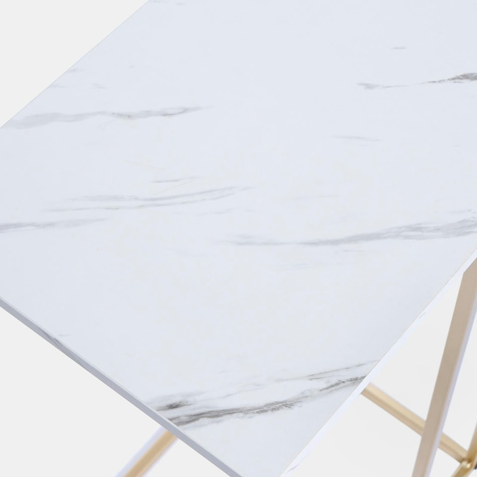 image 1 of OHS C Shape Table Side End Living Room Furniture Bedside Nightstand Drinks Stand White