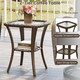 image 9 of COSTWAY 3 Pieces Patio Rattan Bistro Conversation Set Black