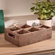 image 2 of Natural Rattan Six Compartment Storage Caddy Brown