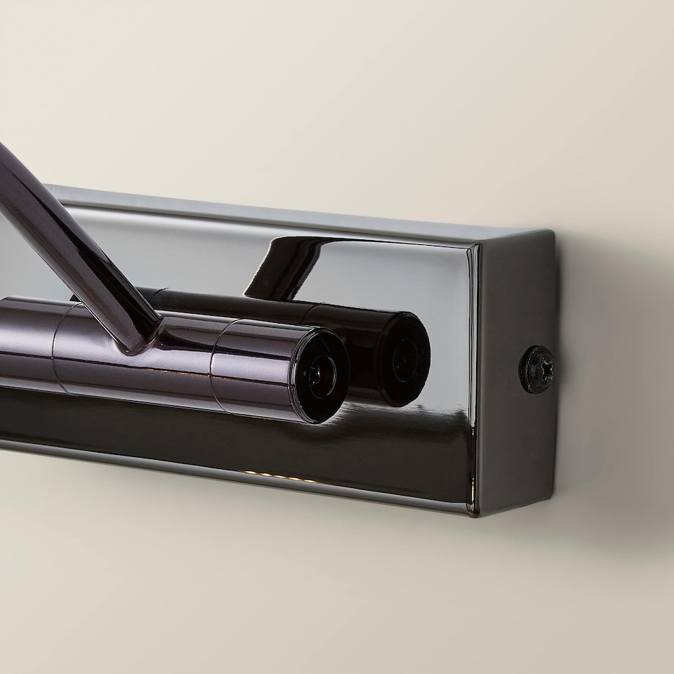 image 1 of ValueLights Modern Adjustable Black Chrome Picture Wall Light | Black