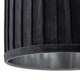 image 3 of First Choice Lighting Sundance Grey Velvet Pleated 30cm Lamp Shade with Silver Inner Grey | Silver