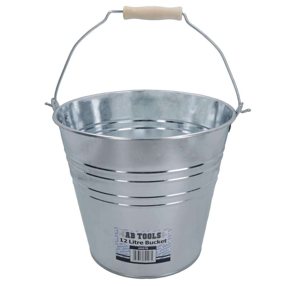 image 1 of 12L Galvanised Steel Metal Bucket Pail Water Coal Greenhouse Garden Plant 5PK