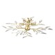 image 4 of Modern Brushed Gold Plated Branch Ceiling Light Fitting with Acrylic Leaves | Gold