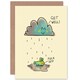 image 1 of Rain Cloud Sad Rabbit Greetings Card