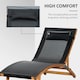 image 3 of Outsunny Ergonomic Outdoor Chaise w/ Adjustable Back and Pillow for Garden Black