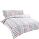 image 1 of Candy Stripe Bed Cover Duvet Cover Set with Pillowcase Multi | Super King