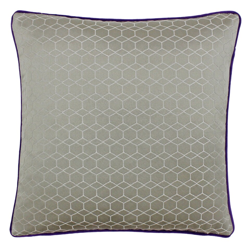 Paoletti Balham Cushion, Taupe/Purple, 45 x 45cm